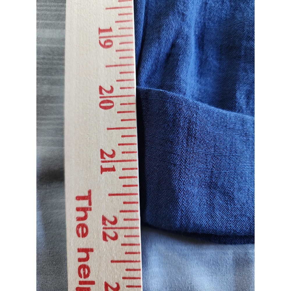 Halara Blue High Waisted Wide Leg Cuffed Pants Size L Regular Cropped Boho - Picture 6 of 6